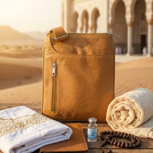 Unisex Leather Crossbody Bag with Phone Pocket