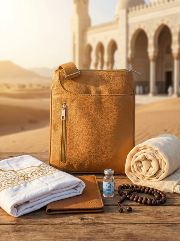 Unisex Leather Crossbody Bag with Phone Pocket