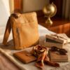 Unisex Leather Crossbody Bag with Phone Pocket
