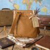 Unisex Leather Crossbody Bag with Phone Pocket
