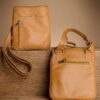 Unisex Leather Crossbody Bag with Phone Pocket