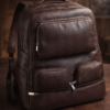 Full-Grain Cow Leather Multi-Zip Backpack