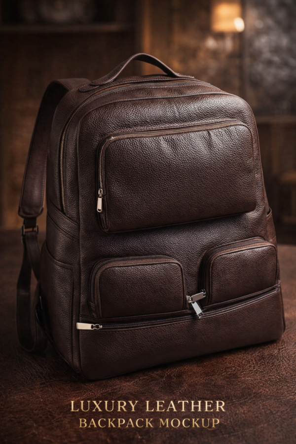 Full-Grain Cow Leather Multi-Zip Backpack