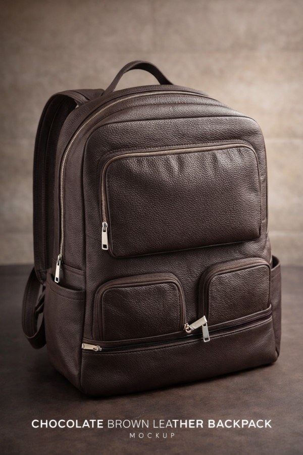 Full-Grain Cow Leather Multi-Zip Backpack