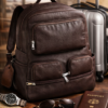 Full-Grain Cow Leather Multi-Zip Backpack