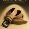 Crocodile-Embossed Cow Leather Belt