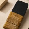 Croc Texture Full Grain Leather Bi-Fold Wallet – Handmade Luxury”