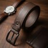 Double-Stitch Cow Leather Belt