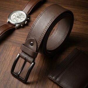 Double-Stitch Cow Leather Belt