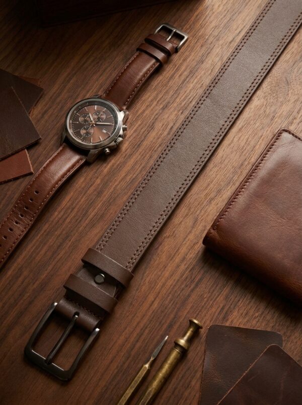 Double-Stitch Cow Leather Belt