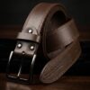 Double-Stitch Cow Leather Belt