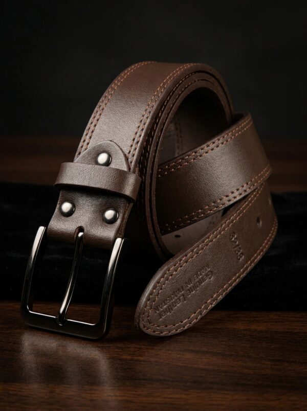 Double-Stitch Cow Leather Belt