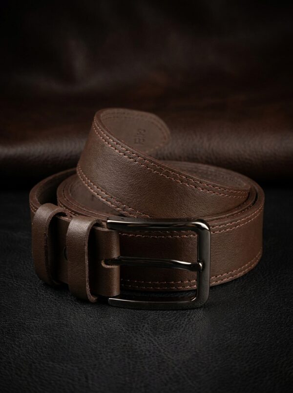 Double-Stitch Cow Leather Belt