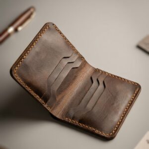 Waxed Pull-Up Leather Bifold Wallet