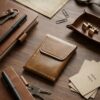 Magnetic Flap Leather Card Holder Wallet