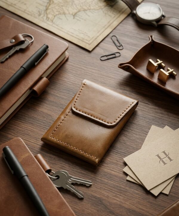 Magnetic Flap Leather Card Holder Wallet