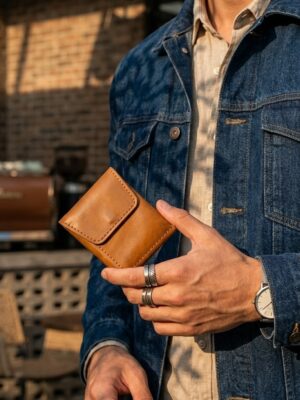 Magnetic Flap Leather Card Holder Wallet