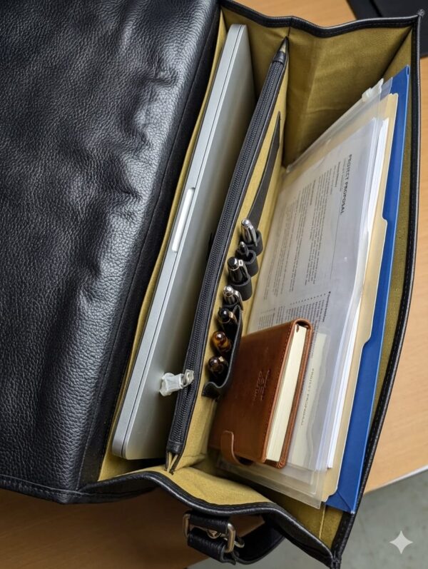 Full-Grain Cow Leather Office Bag