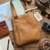 Unisex Leather Crossbody Bag with Phone Pocket