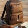 Full-Grain Cow Leather Multi-Zip Backpack